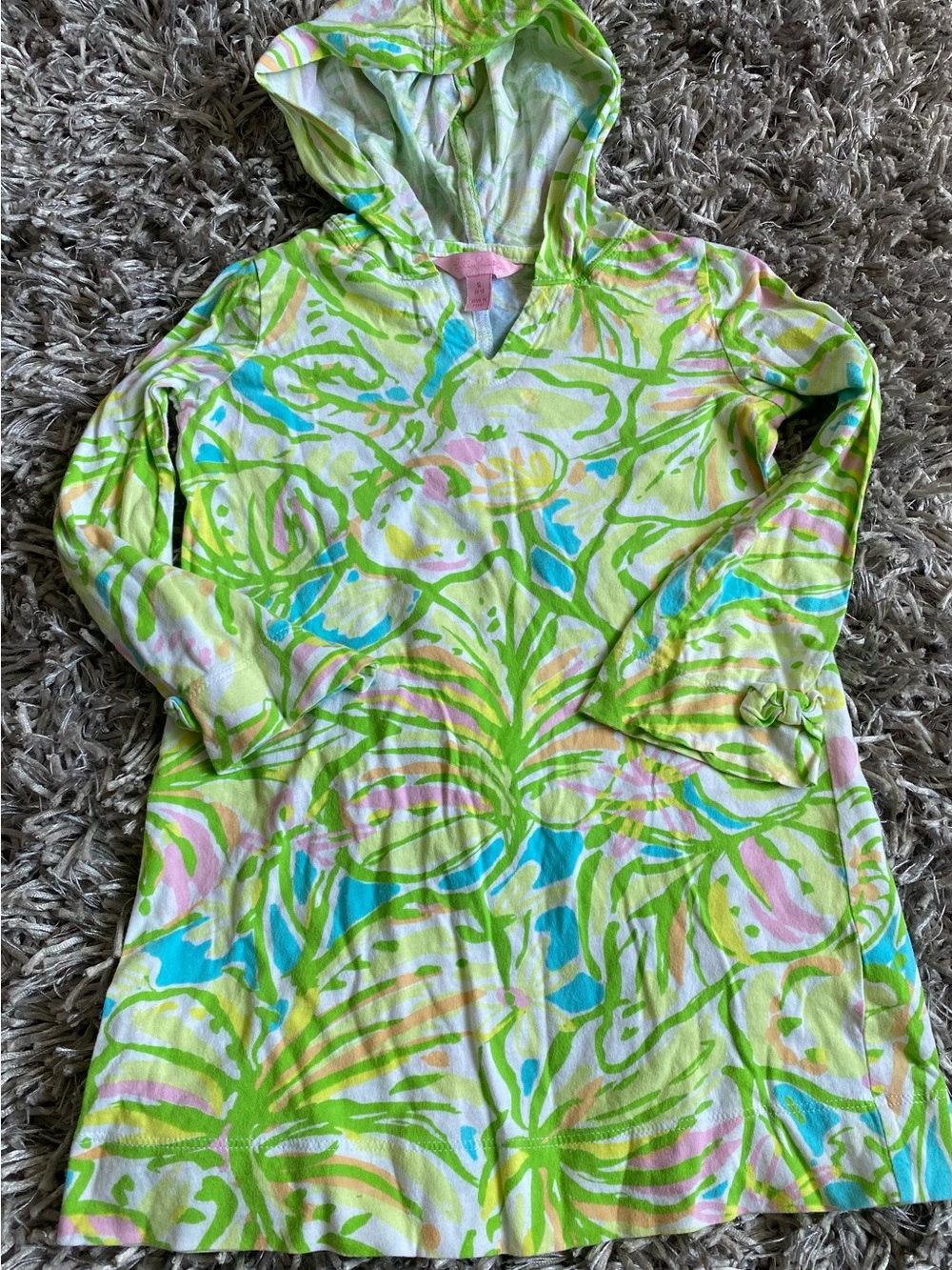 Lilly Pulitzer Floral Hooded Tunic small 4-5